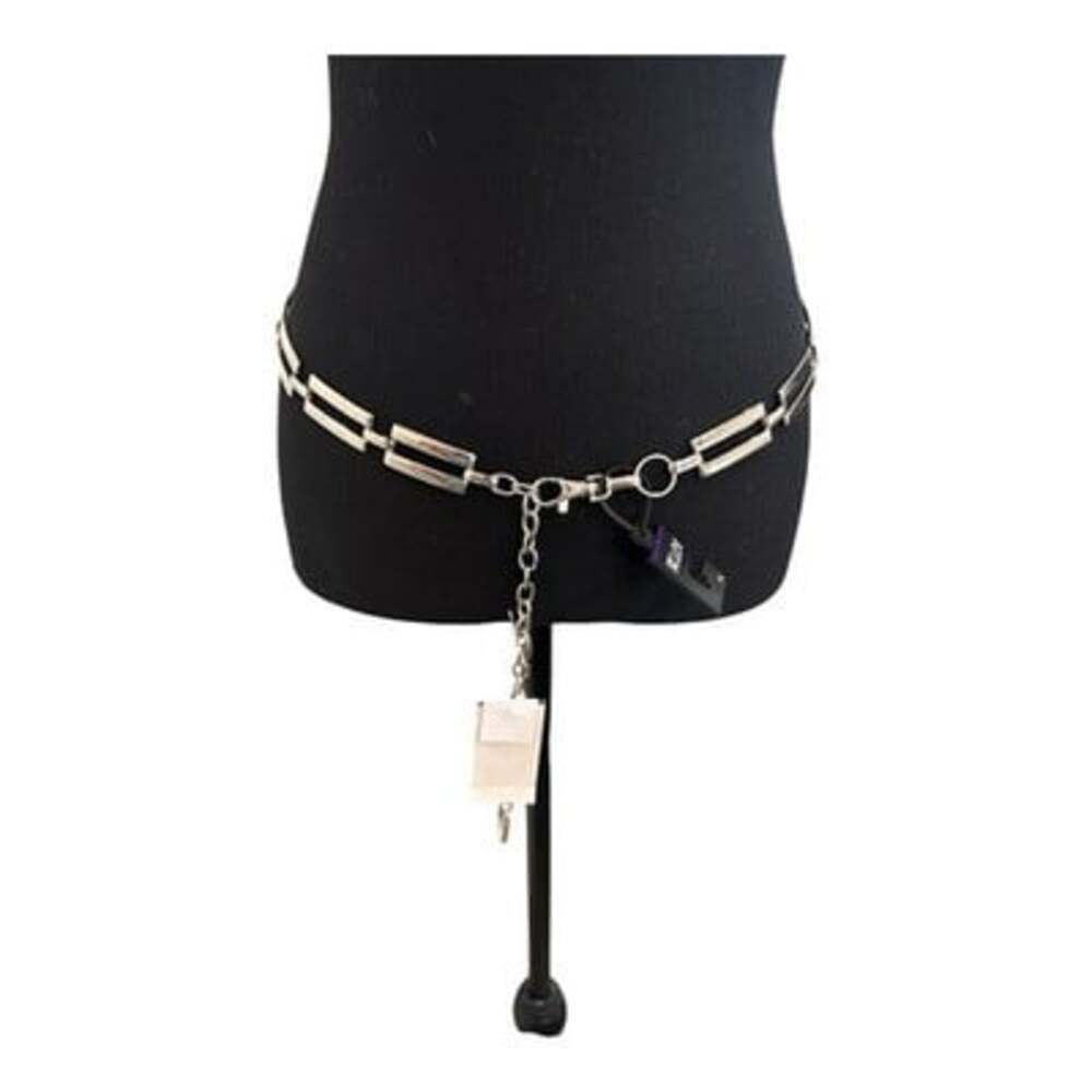Apt. 9 silver-tone rectangular link chain belt Size M/L